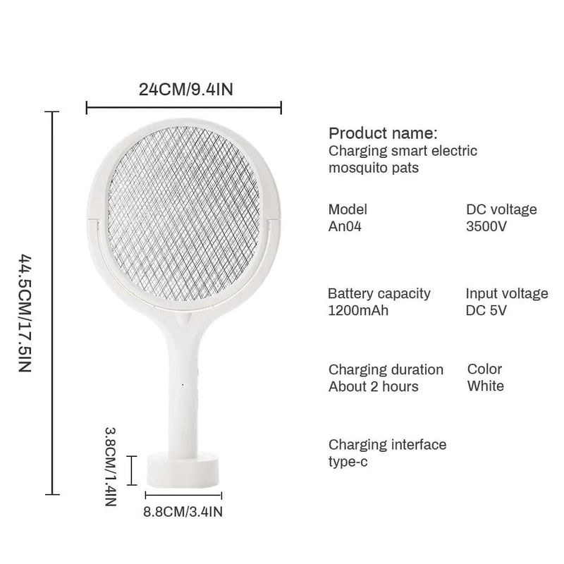 5 In 1 Rechargeable Mosquito Killer Lamp And Bug Zapper Swatter With Adjustable Angle 5