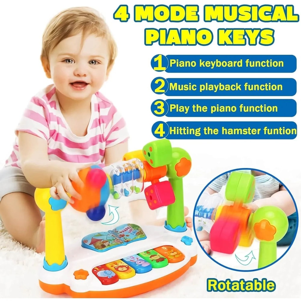 Rotating Musical Baby Piano Toy With Lights And Sounds For Early Learning Play 3
