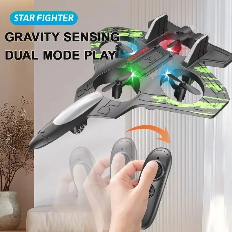 24G Remote Control Foam Fighter Plane With LED Lights And Stunt Tumbling 4