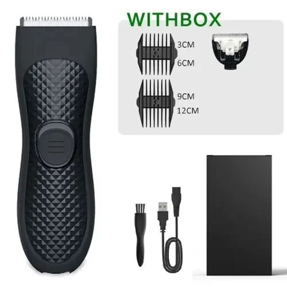 Waterproof Mens Body Hair Trimmer With Ceramic Blades And Adjustable Guards For Sensitive Areas 8