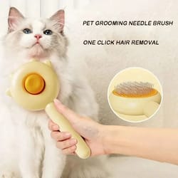 one click pet grooming brush with massage needles for cats and dogs