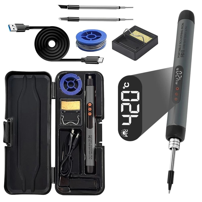 Mini USB Type C Cordless Soldering Iron Kit With Adjustable Temperature And Rechargeable Battery 7