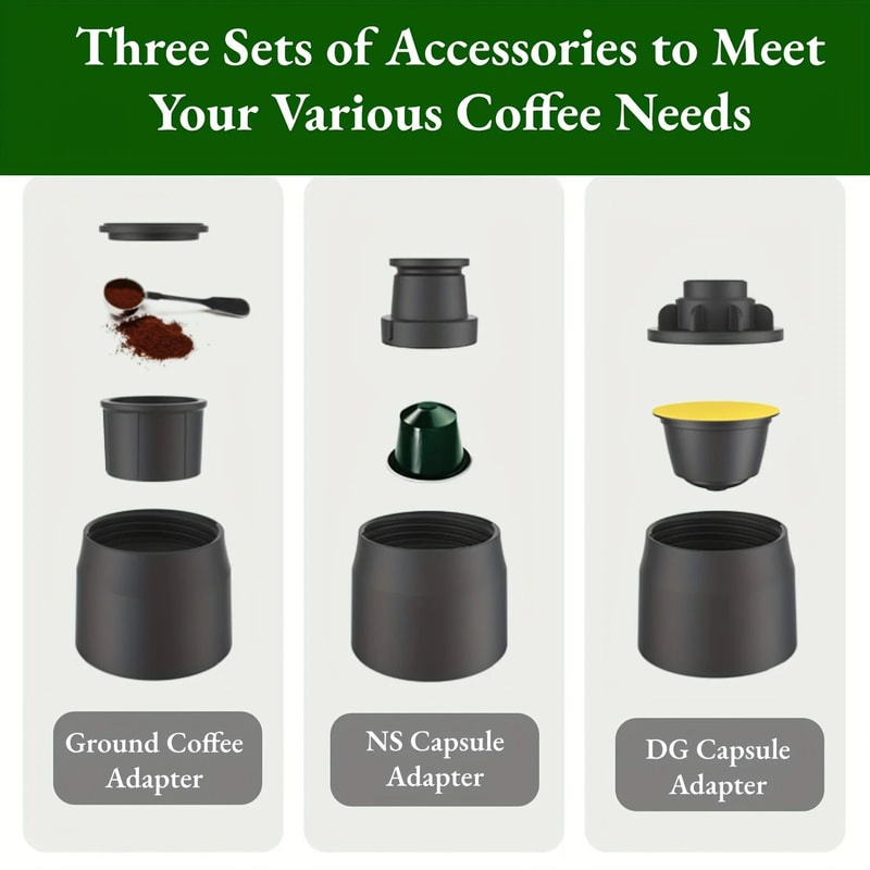 3 In 1 Portable Espresso Maker For Capsules And Ground Coffee With Hot And Cold Brewing 2