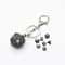 Mini Metal Dragon Skeleton Dice Keychain Set With Polyhedral Dice Pendant 2
