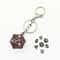 Mini Metal Dragon Skeleton Dice Keychain Set With Polyhedral Dice Pendant 8