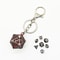 Mini Metal Dragon Skeleton Dice Keychain Set With Polyhedral Dice Pendant 8