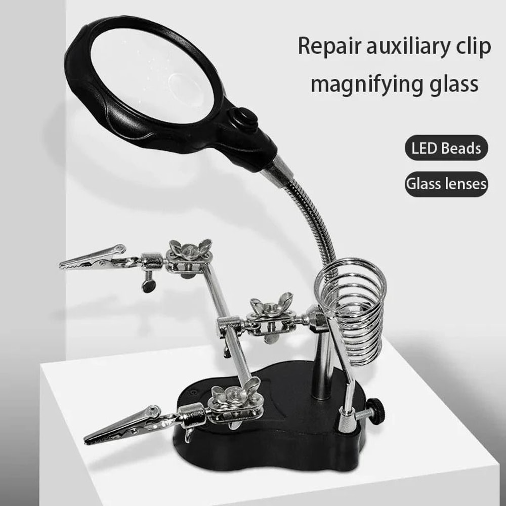 Desktop Repair Magnifying Glass With LED Light And 25x 5x Lenses For Electronics And Crafts 1