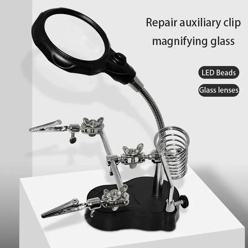 Desktop Repair Magnifying Glass With LED Light And 25x 5x Lenses For Electronics And Crafts 1