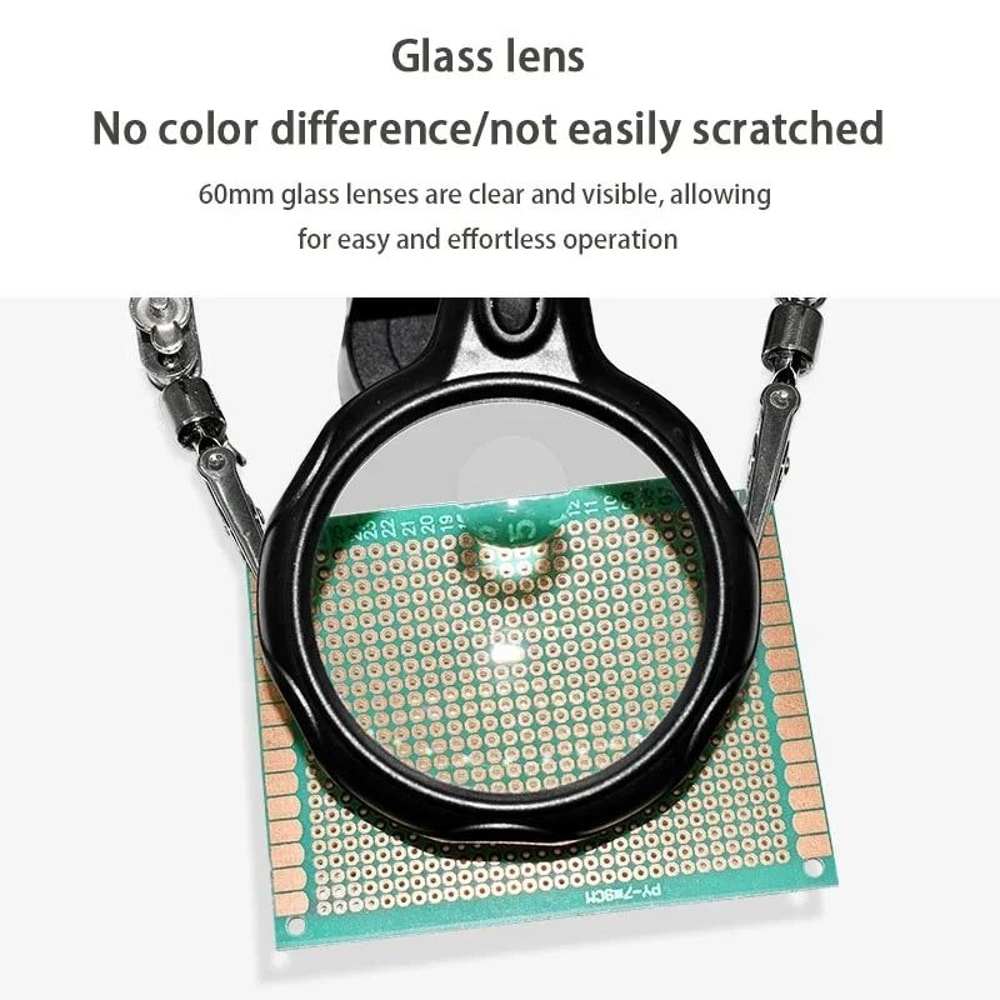Desktop Repair Magnifying Glass With LED Light And 25x 5x Lenses For Electronics And Crafts 2