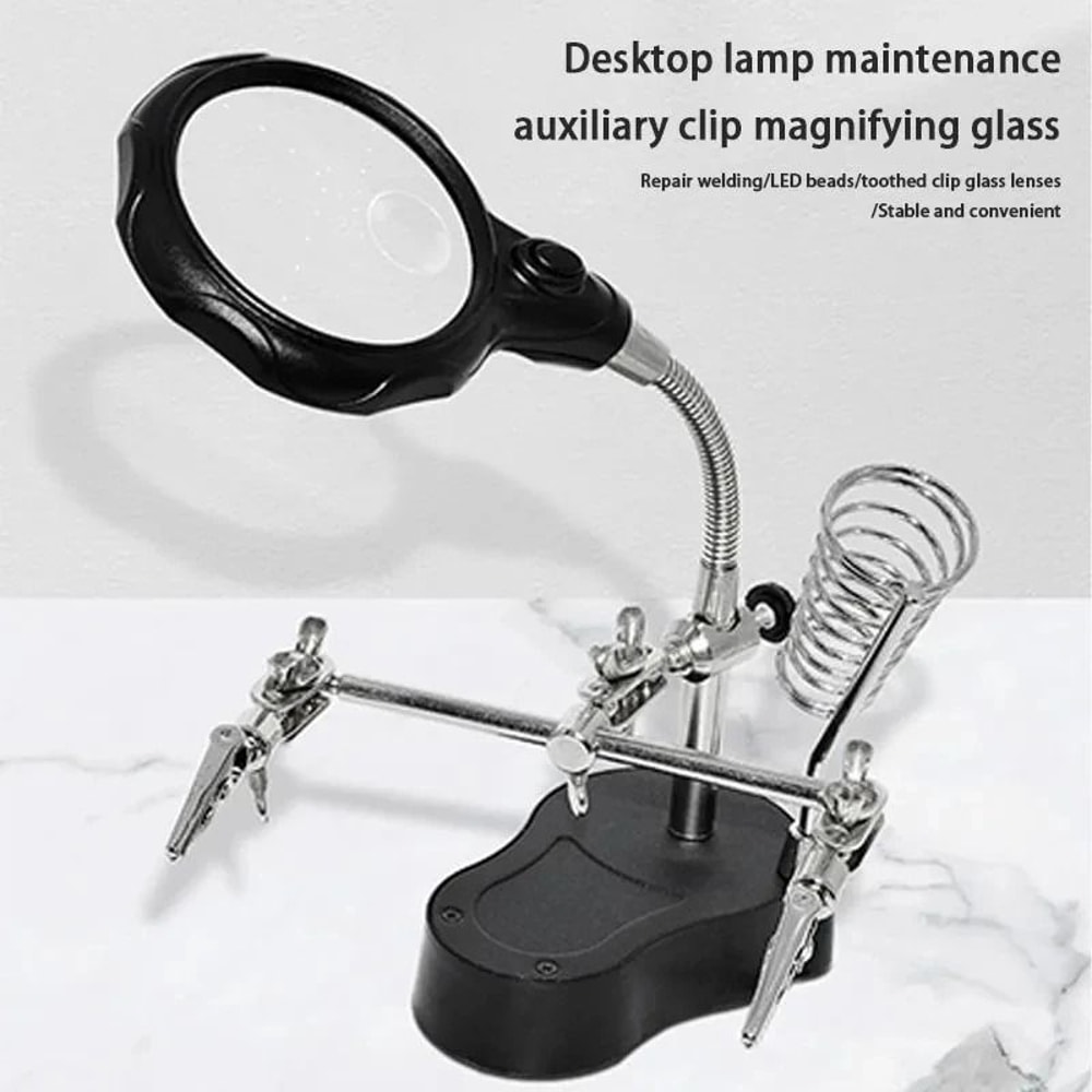 Desktop Repair Magnifying Glass With LED Light And 25x 5x Lenses For Electronics And Crafts 3