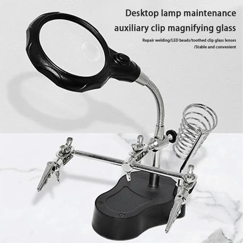 Desktop Repair Magnifying Glass With LED Light And 25x 5x Lenses For Electronics And Crafts 3