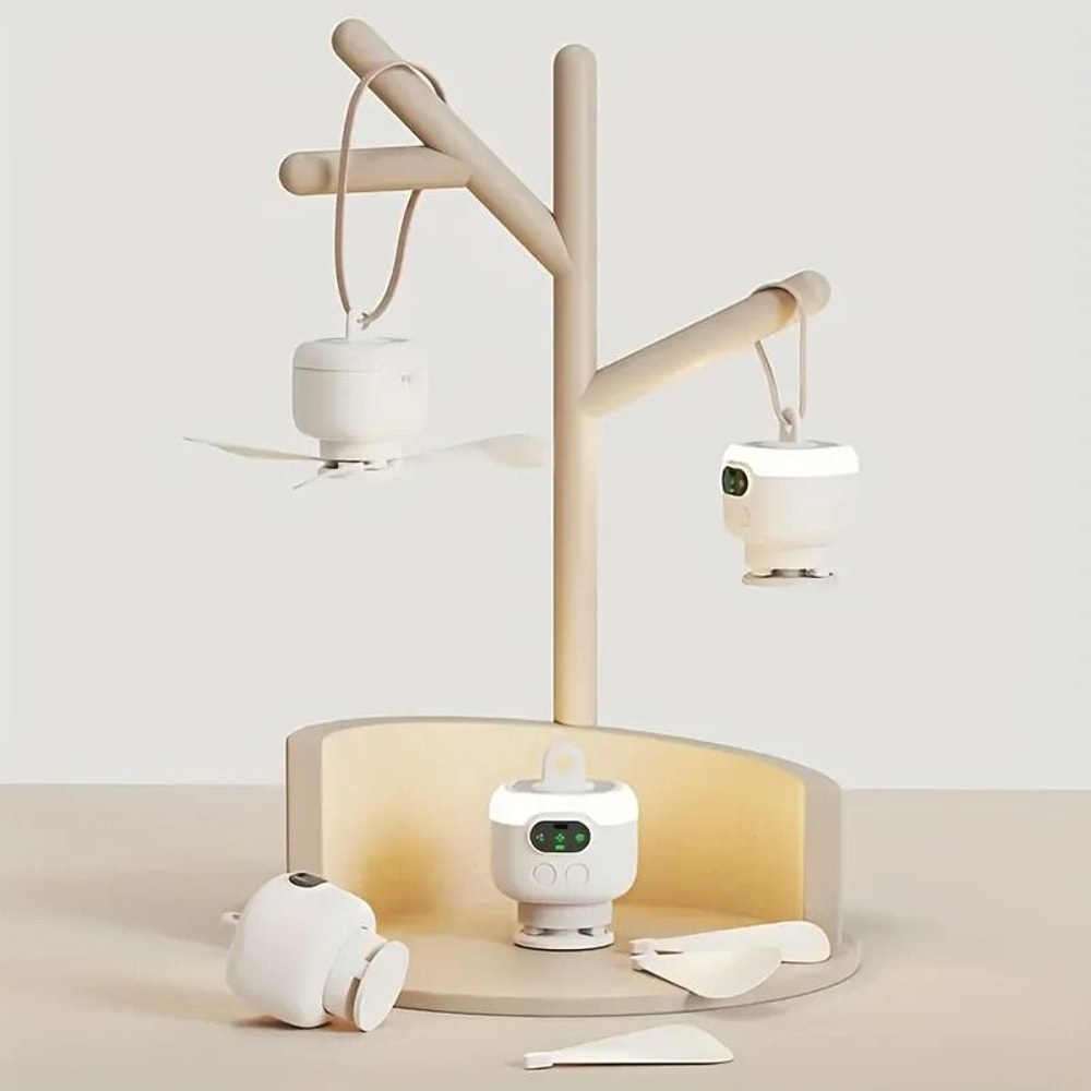 Rechargeable Camping Ceiling Fan With Remote Control LED Light And 8000mAh Battery 3