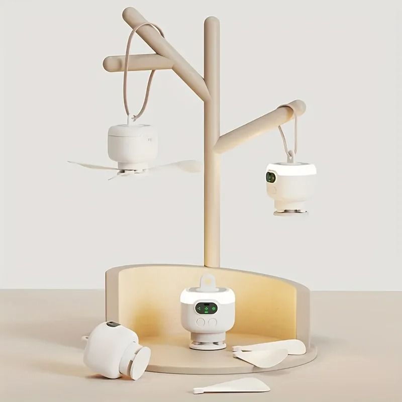 Rechargeable Camping Ceiling Fan With Remote Control LED Light And 8000mAh Battery 3