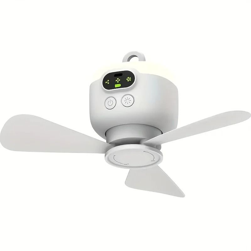 Rechargeable Camping Ceiling Fan With Remote Control LED Light And 8000mAh Battery 7