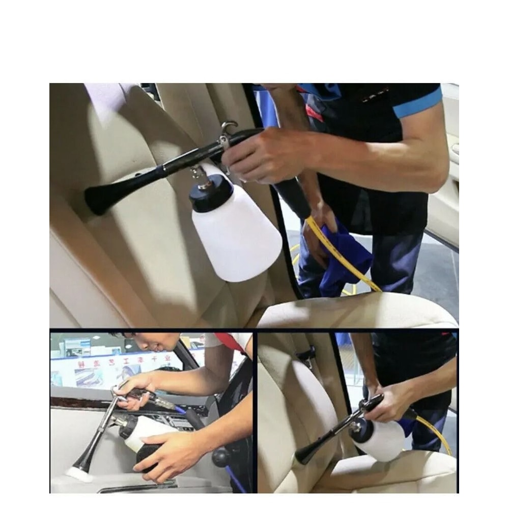 High Wind Speed Car Interior Cleaning Air Blowing Gun With Brush Attachment 2