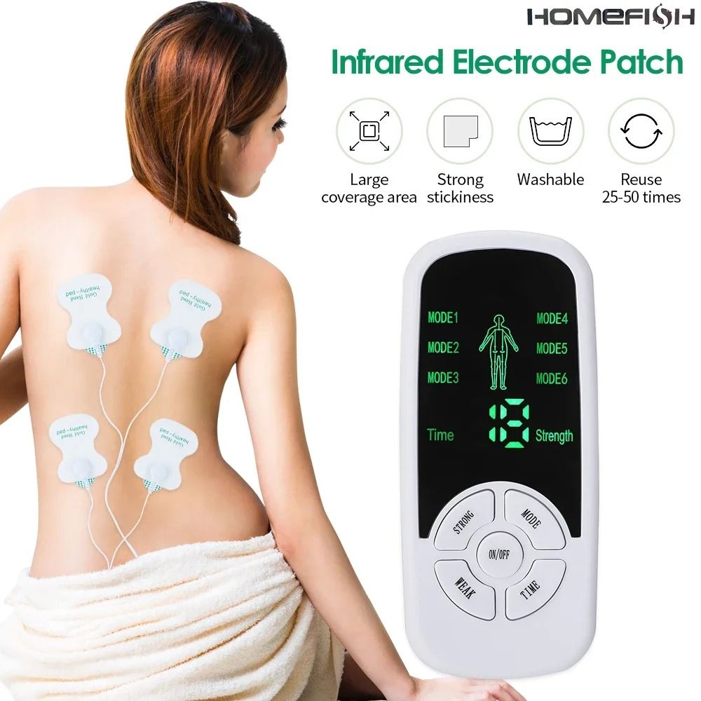 Portable TENS EMS Pulse Massage Unit With 6 Modes And Adjustable Intensity For Muscle Relief 0