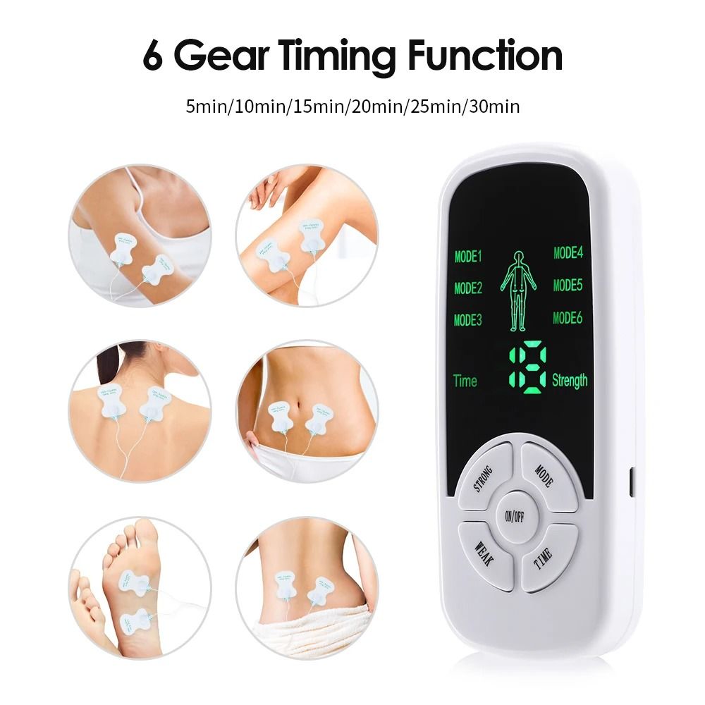 Portable TENS EMS Pulse Massage Unit With 6 Modes And Adjustable Intensity For Muscle Relief 5