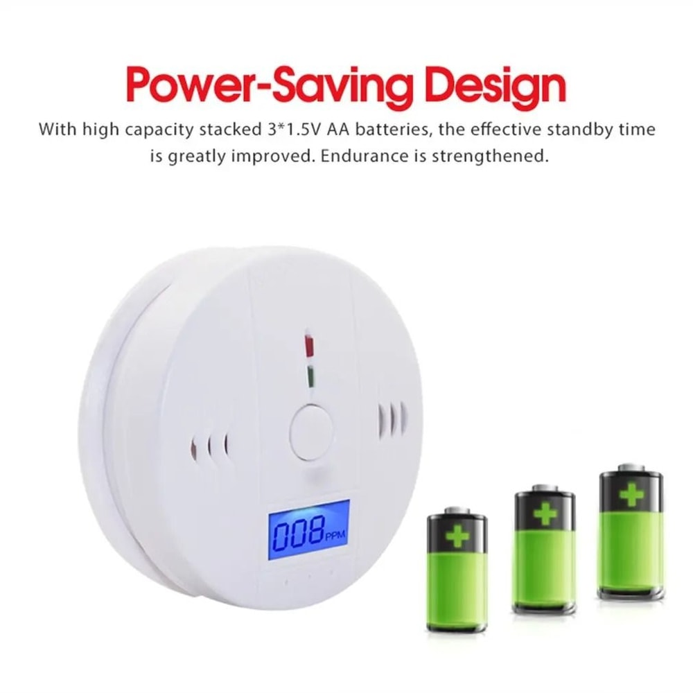 Battery Powered Carbon Monoxide Alarm Detector With LCD Display And 85dB Warning 2