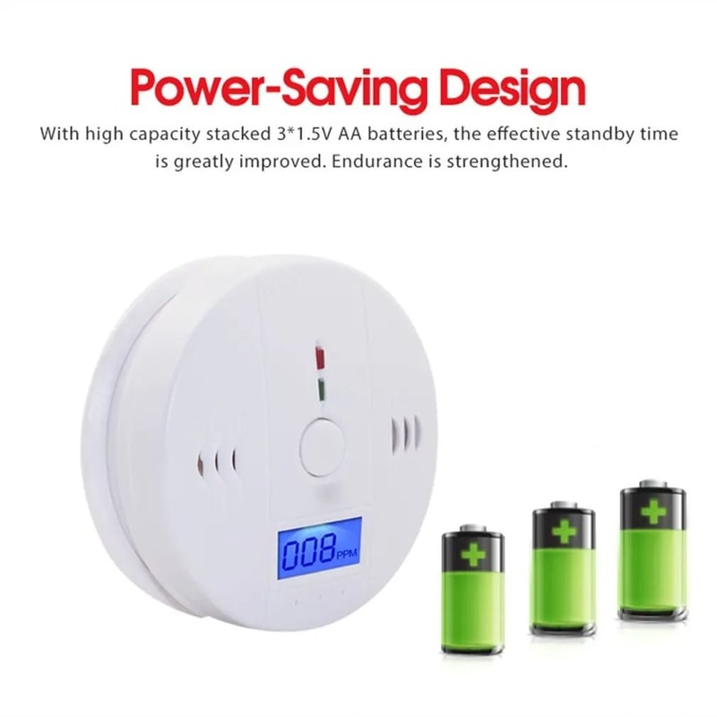 Battery Powered Carbon Monoxide Alarm Detector With LCD Display And 85dB Warning 2