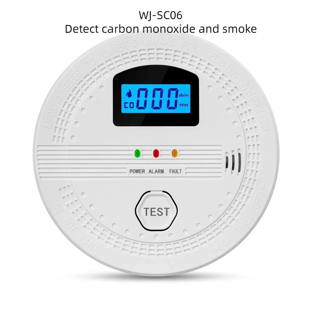 Battery Powered Carbon Monoxide Alarm Detector With LCD Display And 85dB Sound Alert 5