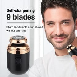 usb rechargeable pocket electric shaver with nose trimmer for travel and quick clean shaves