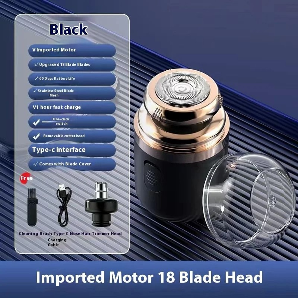 USB Rechargeable Pocket Electric Shaver With Nose Trimmer For Travel And Quick Clean Shaves 4