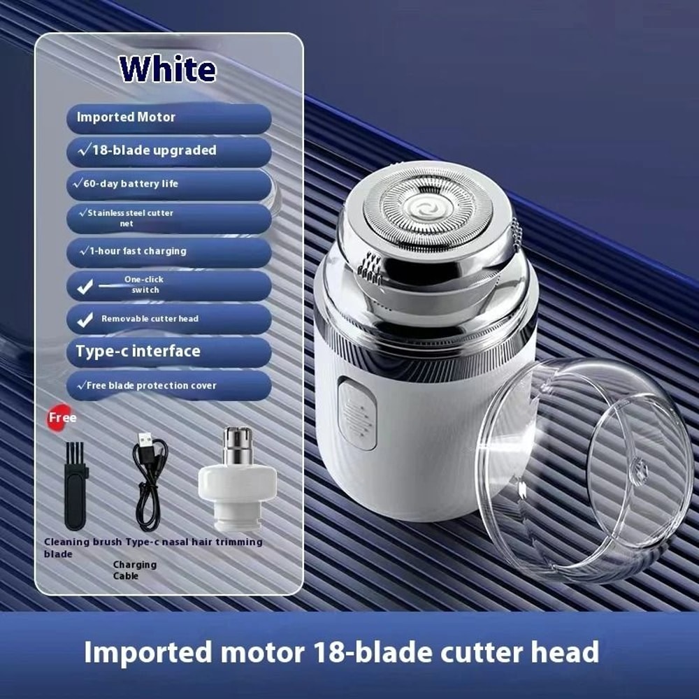 USB Rechargeable Pocket Electric Shaver With Nose Trimmer For Travel And Quick Clean Shaves 5