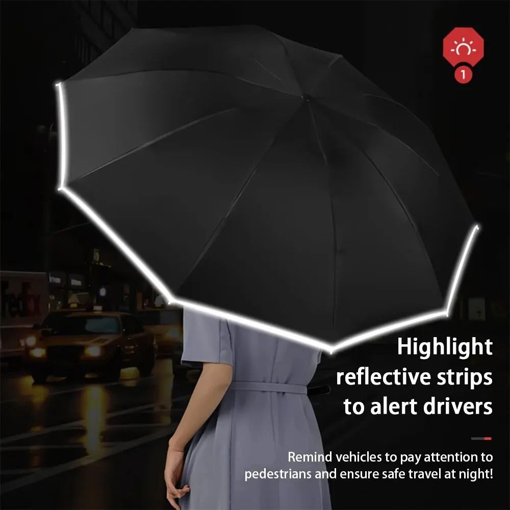 Reflective Reverse Folding Automatic Umbrella With UV Protection And Wind Resistant 20 Rib Frame 1