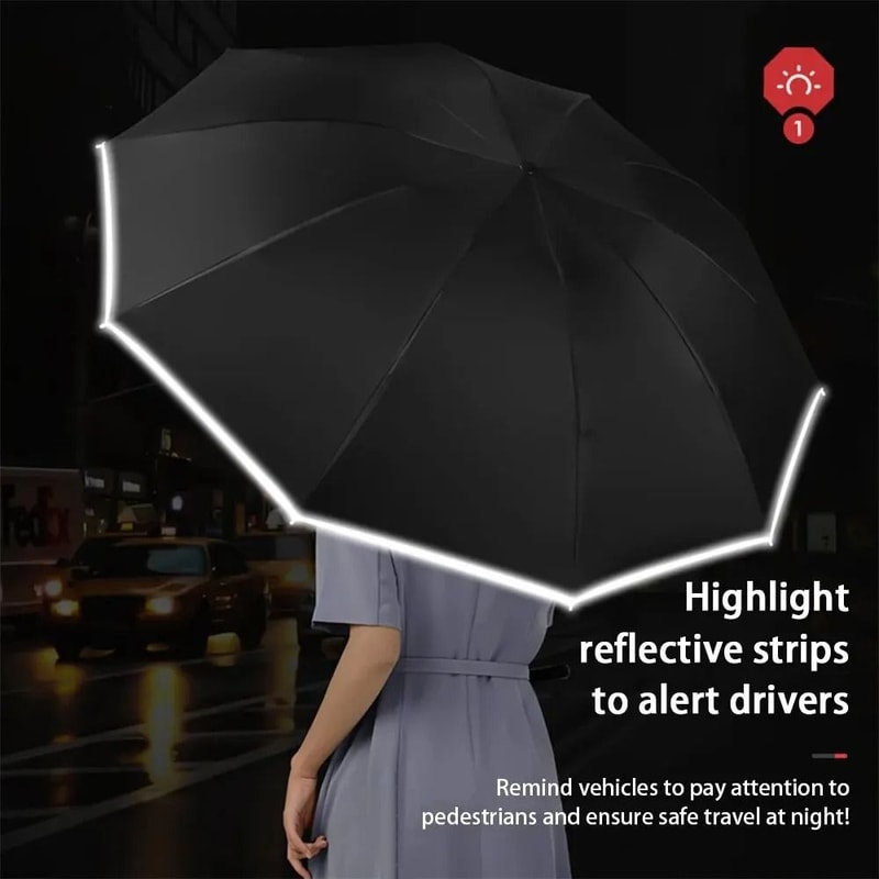 Reflective Reverse Folding Automatic Umbrella With UV Protection And Wind Resistant 20 Rib Frame 1