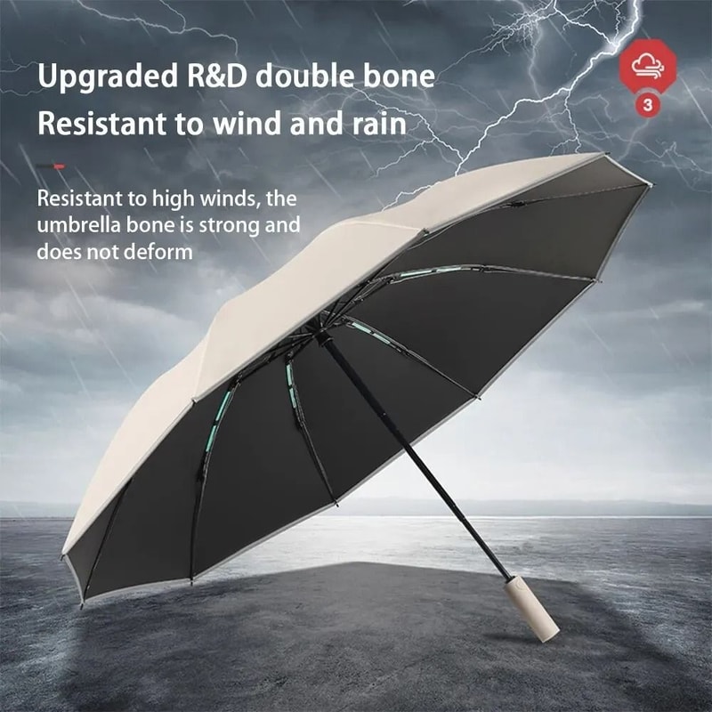 Reflective Reverse Folding Automatic Umbrella With UV Protection And Wind Resistant 20 Rib Frame 4