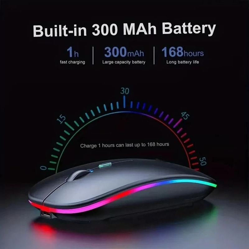 Rechargeable Wireless Gaming Mouse With Silent Click And RGB Backlight For Laptop And PC 2