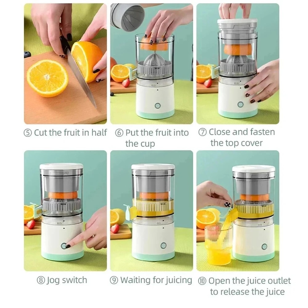 Rechargeable Portable Electric Citrus Juicer Cup For Fresh Orange Lemon And Fruit Juice 5
