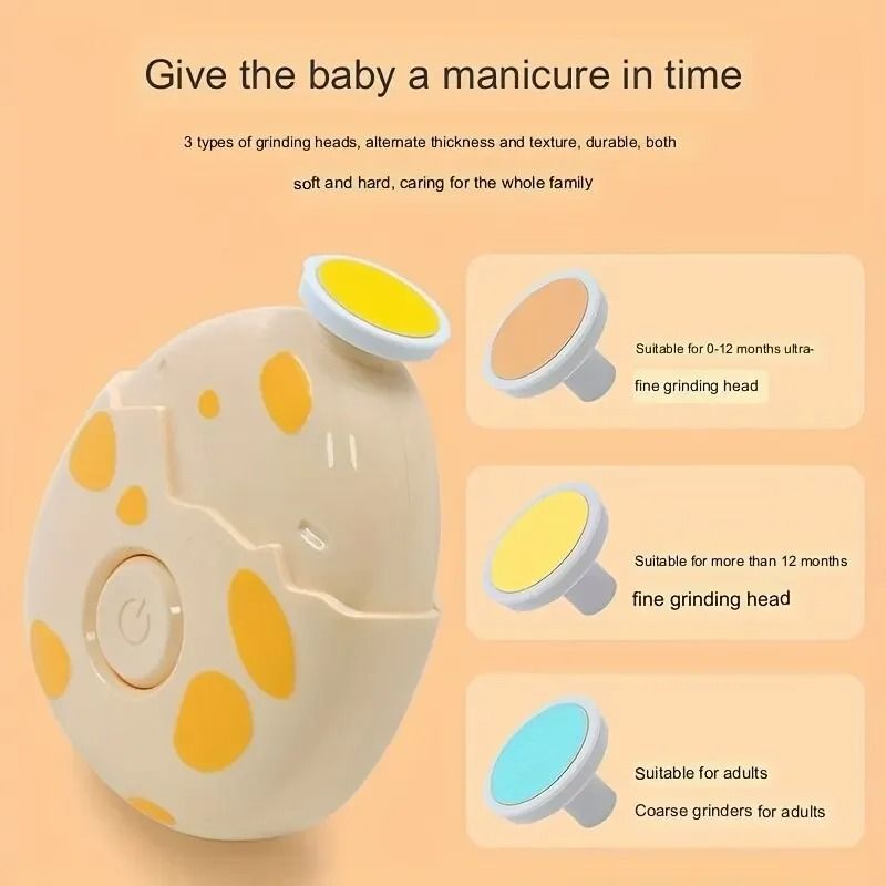Electric Baby Nail Trimmer Set With 3 Grinding Heads For Safe Trimming And Polishing 2
