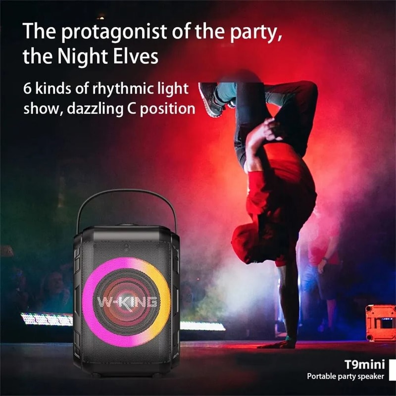 Portable Wireless Karaoke Speaker With Subwoofer Sound And LED Light Rings 1