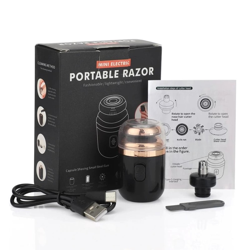 USB Rechargeable Cordless Pocket Shaver For Quick Clean Shave And Travel Grooming 6