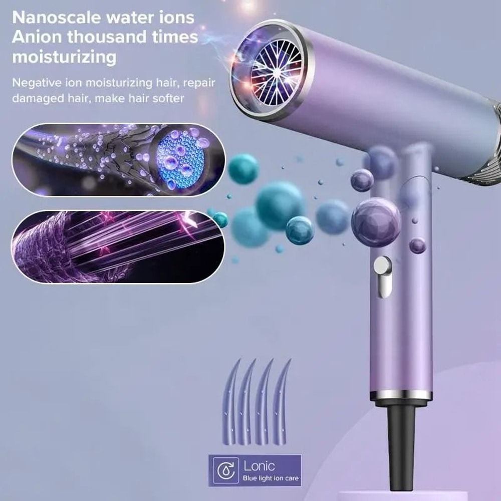 Foldable Negative Ion Hair Dryer Mini Lightweight Quiet Blow Dryer For Home And Travel 2