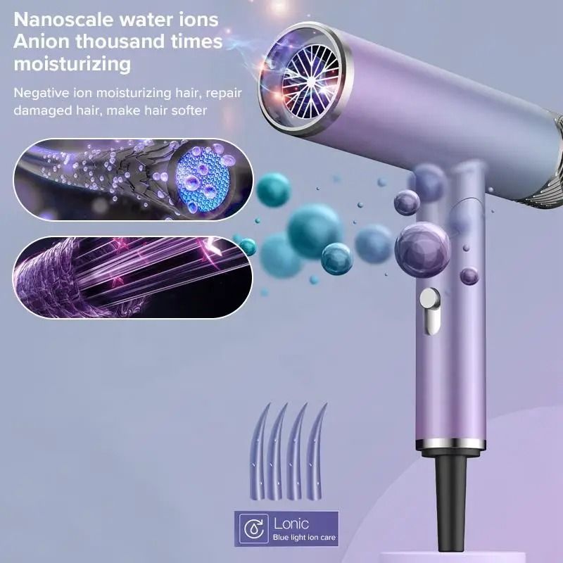 Foldable Negative Ion Hair Dryer Mini Lightweight Quiet Blow Dryer For Home And Travel 2
