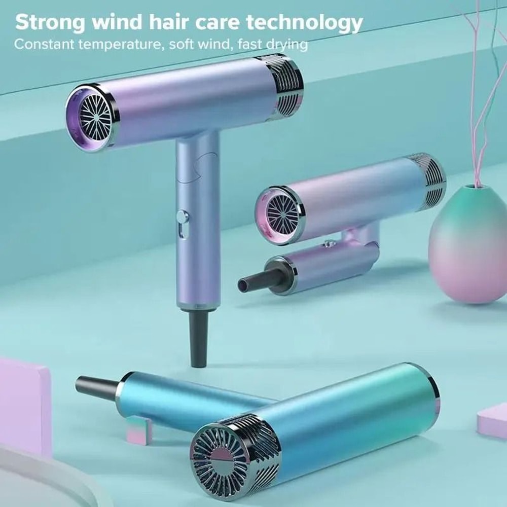 Foldable Negative Ion Hair Dryer Mini Lightweight Quiet Blow Dryer For Home And Travel 0