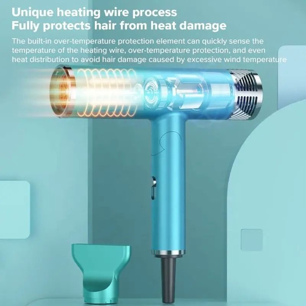 Foldable Negative Ion Hair Dryer Mini Lightweight Quiet Blow Dryer For Home And Travel 4