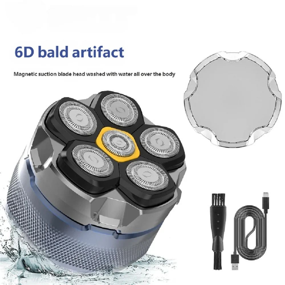 Electric Head Shaver For Bald Men 6D Magnetic Razor Waterproof Rechargeable LED Display Hair Trimme