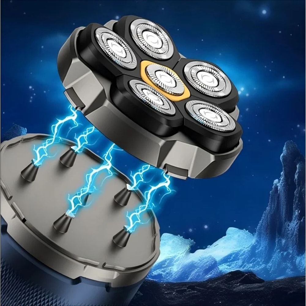 Electric Head Shaver For Bald Men 6D Magnetic Razor Waterproof Rechargeable LED Display Hair Trimme