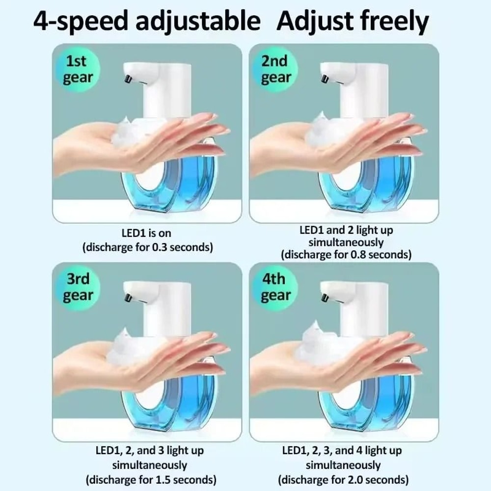 420ml Smart Automatic Soap Dispenser With 4Level Adjustable Foam Or Gel Output 4