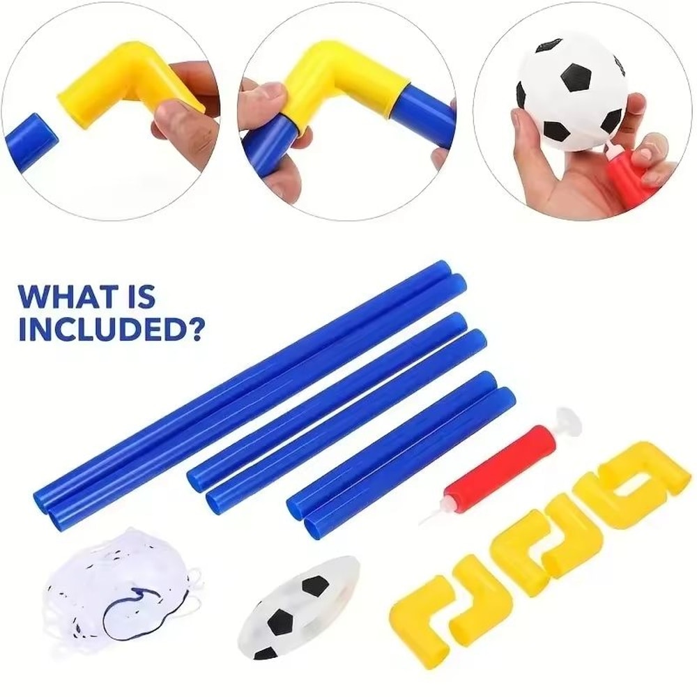 Indoor Mini Folding Soccer Goal Set For Kids With Stable PVC Frame 6