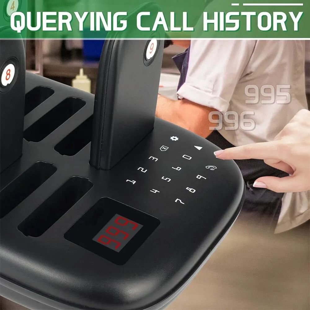 16Guest Wireless Paging System With Vibration Alerts And Long Range Coverage 0