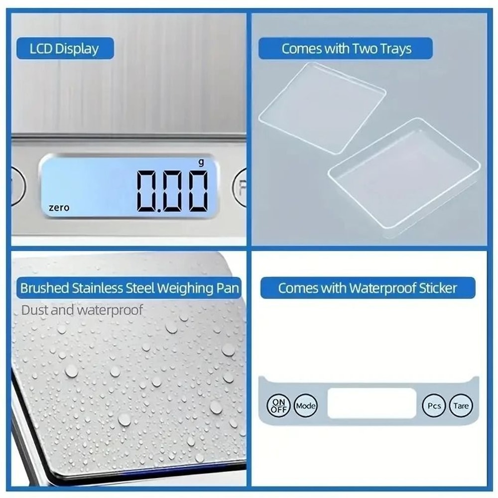 Stainless Steel Kitchen Scale With LCD Display And Unit Conversion For Precise Cooking And Diet Tra 2