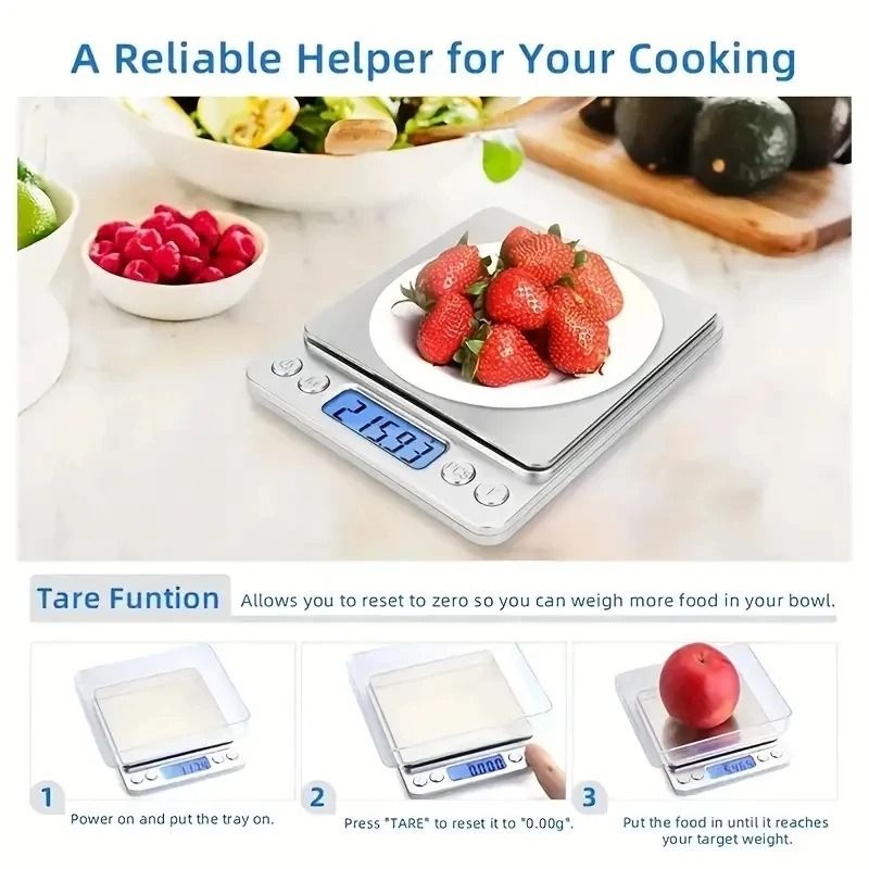 Stainless Steel Kitchen Scale With LCD Display And Unit Conversion For Precise Cooking And Diet Tra 3