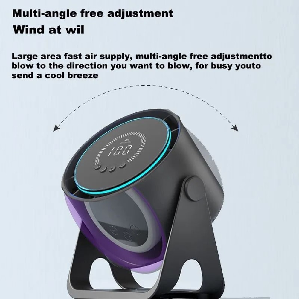 USB Rechargeable Bladeless Fan With 100Speed Control And UltraQuiet Cooling 0