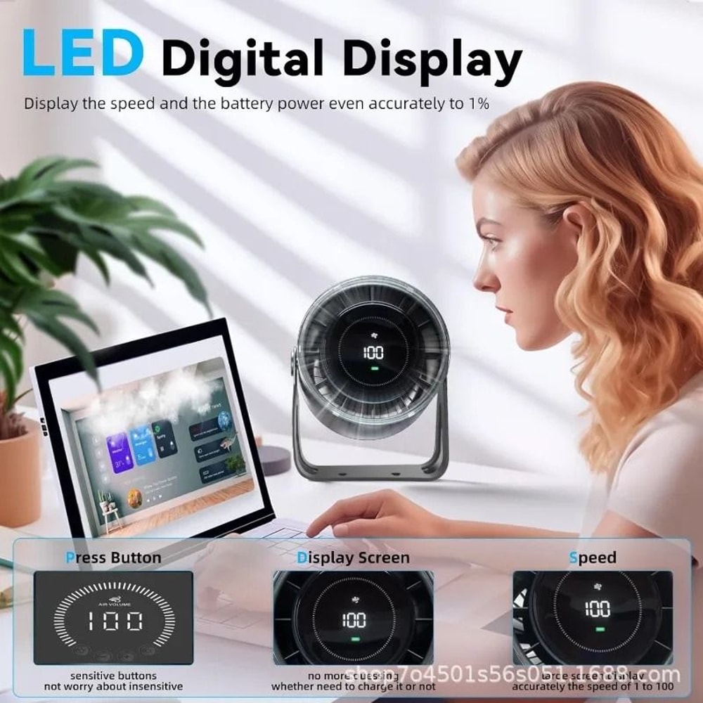USB Rechargeable Bladeless Fan With 100Speed Control And UltraQuiet Cooling 1