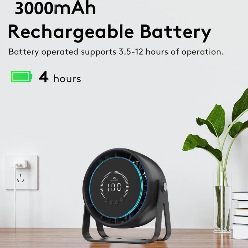 USB Rechargeable Bladeless Fan With 100Speed Control And UltraQuiet Cooling 2