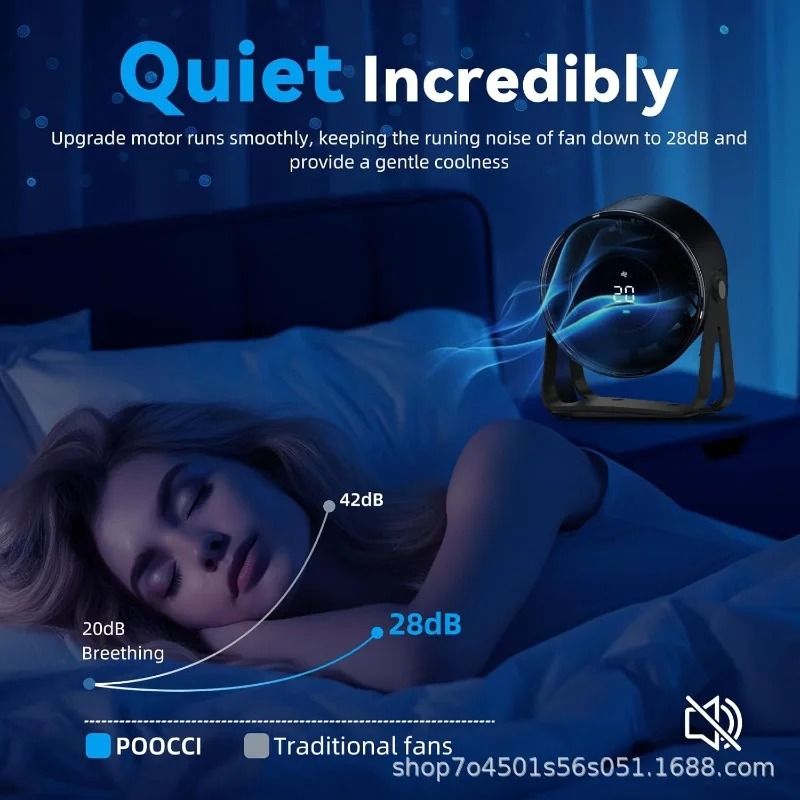 USB Rechargeable Bladeless Fan With 100Speed Control And UltraQuiet Cooling 3